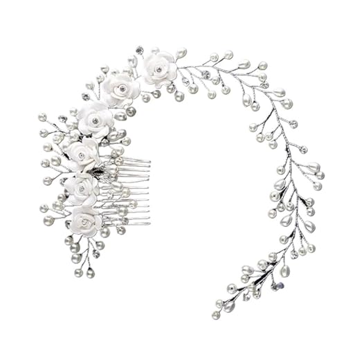 GIYXHU Brautstirnband Braut Kopfschmuck Perle Hochzeit Haarkämme Haarschmuck for Braut Frauen Haarschmuck GIYXHU Brautstirnband Braut Kopfschmuck Perle Hochzeit Haarkämme Haarschmuck for Braut Frauen Haarschmuck von GIYXHU