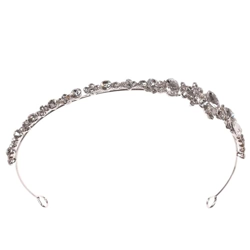 GIYXHU Brautstirnband Braut Stirnband Kristall Kopfbedeckung Hochzeit Braut Kopfschmuck Schmuck Braut Hochzeit Haarschmuck(Silver) von GIYXHU