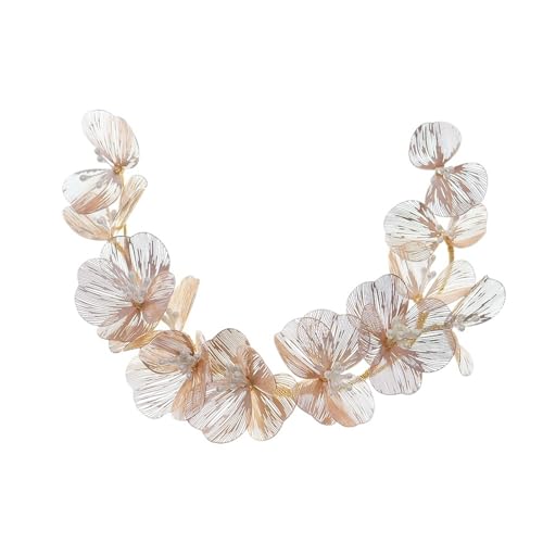 GIYXHU Brautstirnband Hochzeit Braut Blatt Perle Stirnband Braut Haarschmuck for Frauen Braut Party Hochzeit Braut Haarschmuck Schmuck(Gold) von GIYXHU