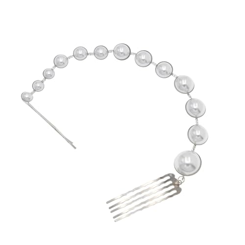 GIYXHU Brautstirnband Perle Hochzeit Haarschmuck Charm Braut Kristall Haarkämme Frauen Party Haarnadeln Hochzeit Haarschmuck(Silver) von GIYXHU