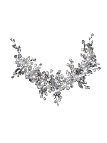 GIYXHU Brautstirnband Perlen Braut Stirnband Kristall Braut Kopfschmuck Hochzeit Haarschmuck Handgefertigter Haarschmuck Party Prom(Silver) von GIYXHU