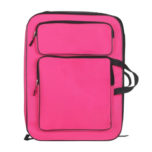 GIYXHU Kunstmappe Tasche 1Pcs Künstler Zeichnung Rucksack Zeichnung Handtasche Lagerung Organizer Ordner Tragbare Leinwand Schulter Tasche Kunst Portfolio Tragen Fall Tasche(Rose Red) von GIYXHU