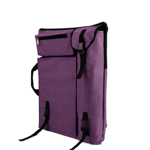 GIYXHU Kunstmappe Tasche Art Portfolio Case Tragetasche Drawboard Aufbewahrungstasche Tragbare Handheld-Schulterbox Künstler-Zeichenbrett(Purple) von GIYXHU
