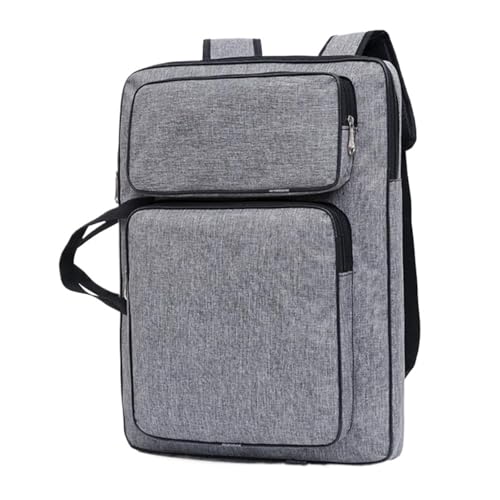 GIYXHU Kunstmappe Tasche Künstler-Portfolio-Rucksack-Hülle, vielseitige Kunsttaschen, wasserdichter Zeichenbrett-Rucksack, Aufbewahrungstaschen, Malen, Skizzieren(Grey) von GIYXHU