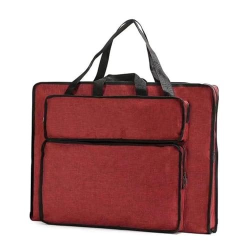 GIYXHU Kunstmappe Tasche Künstler-Portfolio-Rucksack-Hülle, vielseitige Kunsttaschen, wasserdichter Zeichenbrett-Rucksack, Aufbewahrungstaschen, Malen, Skizzieren(Red,Large) von GIYXHU