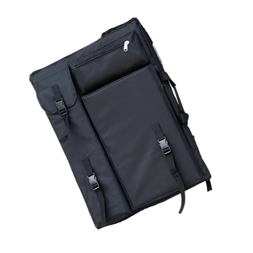 GIYXHU Kunstmappe Tasche Kunst-Portfolio-Tasche, Kunststudenten, verpackte Zeichenbretter, multifunktionale Aufbewahrungstasche for Skizzieren, großes Fassungsvermögen(Black) von GIYXHU