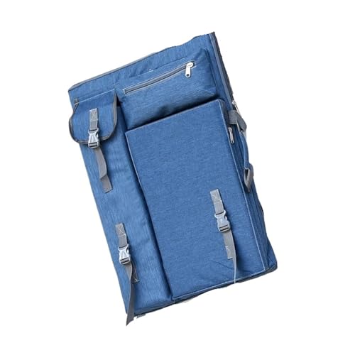 GIYXHU Kunstmappe Tasche Kunst-Portfolio-Tasche, Kunststudenten, verpackte Zeichenbretter, multifunktionale Aufbewahrungstasche for Skizzieren, großes Fassungsvermögen(Blue) von GIYXHU
