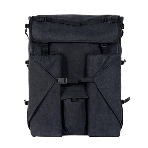 GIYXHU Kunstmappe Tasche Kunst-Portfolio-Tasche, Leinwand-Kunsttasche for Kunststudenten, Malerei, Skizzenbrett, Aufbewahrungstasche, tragbarer, verdickter Rucksack(Black) von GIYXHU