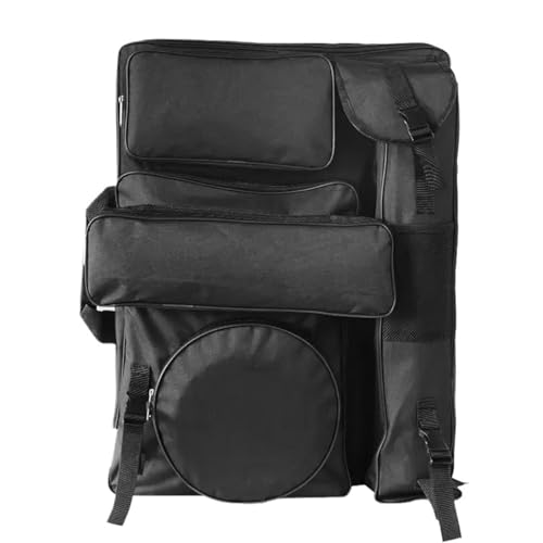 GIYXHU Kunstmappe Tasche Kunst-Portfolio-Tasche, Zeichentasche, Maltasche, Kunststudent, Skizzieren, große Kapazität, Zeichenbrett-Tasche, verdickter Rucksack(Black) von GIYXHU