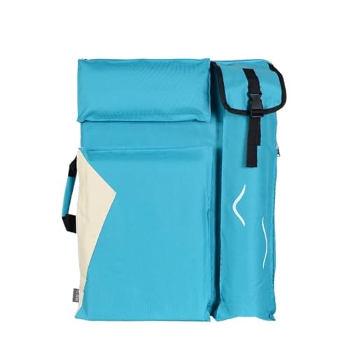 GIYXHU Kunstmappe Tasche Kunst-Portfolio-Tasche, große Kapazität, Kunst-Rucksack, multifunktionale Tafel-Staffelei, Malwerkzeug-Aufbewahrungstasche(Light Blue) von GIYXHU