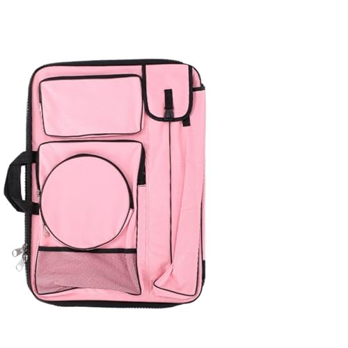 GIYXHU Kunstmappe Tasche Kunst-Portfolio-Tasche, wasserdicht, for Zeichnen, Umhängetasche, for Skizzieren im Freien, große Aufbewahrungstasche, Kunst-Portfolio-Hülle(Light pink.) von GIYXHU