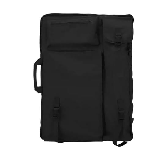 GIYXHU Kunstmappe Tasche Kunsttasche, großes Fassungsvermögen, Zeichenbrett, Kunstbedarf, Maltasche, A2, Zeichentasche for Künstler(Black) von GIYXHU