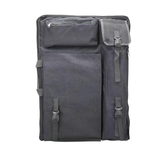 GIYXHU Kunstmappe Tasche Kunsttasche, großes Fassungsvermögen, Zeichenbrett, Kunstbedarf, Maltasche, A2, Zeichentasche for Künstler(Gray) von GIYXHU
