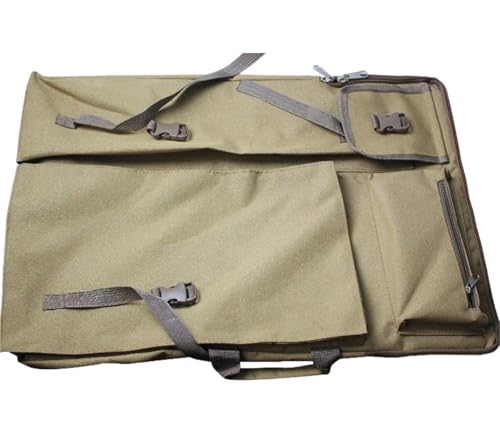 GIYXHU Kunstmappe Tasche Multifunktionaler Künstler-Portfolio-Rucksack, Umhängetasche, Zeichenbrett, Werkzeugtaschen, Reiseetui for Zeichnen(Khaki) von GIYXHU