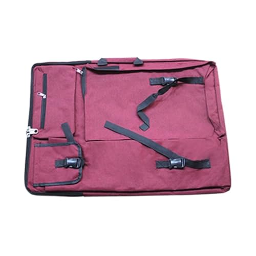 GIYXHU Kunstmappe Tasche Multifunktionaler Künstler-Portfolio-Rucksack, Umhängetasche, Zeichenbrett, Werkzeugtaschen, Reiseetui for Zeichnen(Red) von GIYXHU