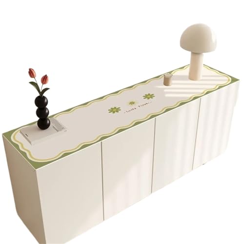 GIYXHU Nachttischabdeckung PU-Kabinettmatte for die Küche, ölbeständige Tischsets, Schrankabdeckung, Nachttischmatte, Heimtischdekoration(Beige Style D,40x140cm) von GIYXHU