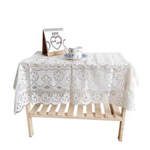 GIYXHU Nachttischabdeckung Spitze Tischdecke Retro Mesh Tischdecke Rechteck Tisch Abdeckung Tuch Bankett Hochzeit Party Home Decor(120x120cm) von GIYXHU
