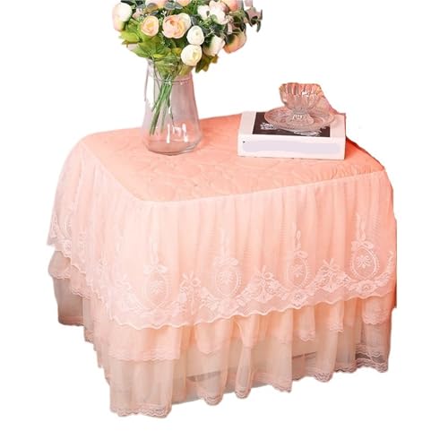 GIYXHU Nachttischabdeckung Spitzen-Nachttisch-Tischdecke, Schlafzimmer-Nachttischrock, Baumwollpolsterung, Tischdecke for Schlafzimmer(Light Apricot,45x50cm) von GIYXHU