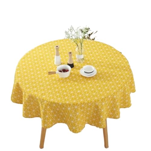 GIYXHU Runde Tischdecke Runde Tischdecke aus Polyester-Baumwolle, Bedruckte Tischdecken aus Baumwollleinen, Teetischdecke(Diameter 150cm) von GIYXHU