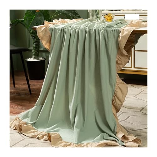 GIYXHU Runde Tischdecke Runde Tischdecken im Retro-Stil, waschbare Stoff-Tischdecken for Restaurant, Küche, Hochzeit, Party-Dekoration(Light Green,Diameter 90cm) von GIYXHU