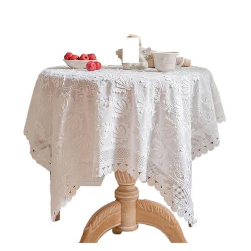 GIYXHU Runde Tischdecke Sticken Spitze Tischdecke Hochzeit Party Wohnzimmer Schlafzimmer Tischdecke Tischdekoration(150x260cm) von GIYXHU