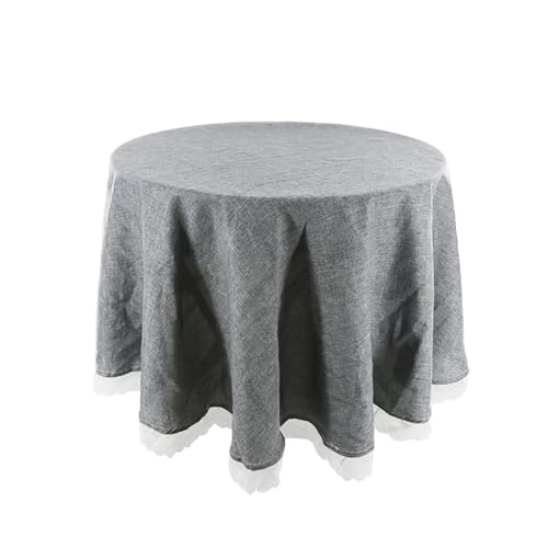 GIYXHU Runde Tischdecke Tischdecke Runde Spitze Elegante Tischdecken Esstisch Abdeckung Tuch Home Hotel Textil for Hochzeit Event Hotel Dekor(Gray,70cm Diameter) von GIYXHU