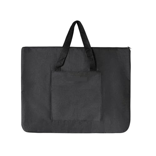 Kunstmappe Tasche Große, wasserdichte, leichte Kunst-Portfolio-Tragetasche, schwarz, Aufbewahrungstasche for Poster, Skizzieren und Zeichnen(L) von GIYXHU