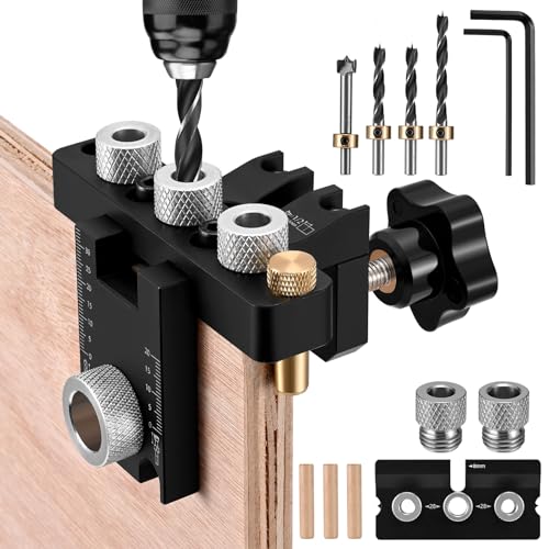 GJCrafts 8/10/15mm Bohrschablone Praktische Dübelhilfe Auf Holz zentriert Doweling Dübel Jig Kit Taschenloch Jig Kit für Holzbearbeitung Schreiner Flächenverbindungen und exakt Dübellöcher GJCrafts 8/10/15mm Bohrschablone Praktische Dübelhilfe Auf Holz zentriert Doweling Dübel Jig Kit Taschenloch Jig Kit für Holzbearbeitung Schreiner Flächenverbindungen und exakt Dübellöcher von GJCrafts