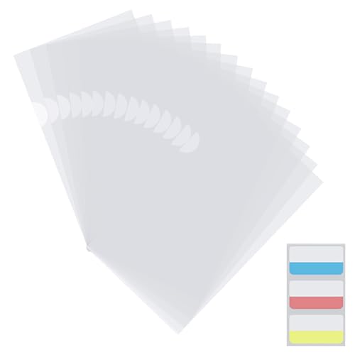 Transparente Dokumentenmappen, Kunststoff, kopiersicher, Projekttasche, L-Typ, US-Briefgröße, A4, transparente Ordner mit 30 Registerkarten, 100 Stück von GJIAUKIZ