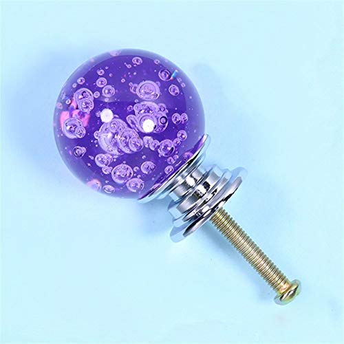 Rustikale Schrankgriffe, Kleiderschrank-Türgriffe, Möbelknöpfe mit Kristallkugeln, Küchenschrank-Türgriffe, Schubladenknöpfe, Schrankgriffe, 30 mm, Hardware (Nr. 1456)(Purple) von GJLRZGMY