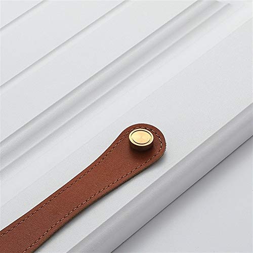 Rustikale Schrankgriffe, Schrankgriff, weiche Lederknöpfe for Kommodenschubladen, Möbelgriffe, Hardware-Ledergriffe, Hardware (Nr. 1253)(Square Brown Item a,Hole to hole 96 mm) von GJLRZGMY