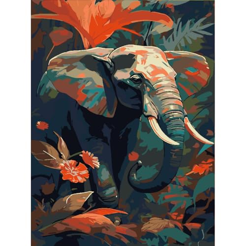 GJSZZO Elefant Malen Nach Zahlen für Erwachsene, Elefant Paint by Numbers Handgemalt Kit für Anfänger, Tier Malen Nach Zahlen zur Heimdekoration Kein Rahmen 30X40 CM GJSZZO Elefant Malen Nach Zahlen für Erwachsene, Elefant Paint by Numbers Handgemalt Kit für Anfänger, Tier Malen Nach Zahlen zur Heimdekoration Kein Rahmen 30X40 CM von GJSZZO