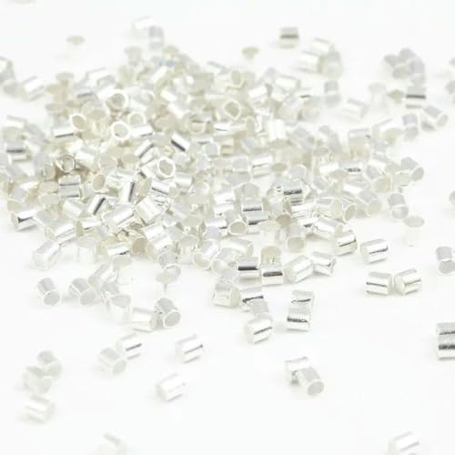 1,5/2,0 mm, ca. 500 Stück, Quetschperlen, Stopper, Abstandsperlen für die Schmuckherstellung, Zubehör, Silber, 2 mm 1,5/2,0 mm, ca. 500 Stück, Quetschperlen, Stopper, Abstandsperlen für die Schmuckherstellung, Zubehör, Silber, 2 mm von GJUYTD
