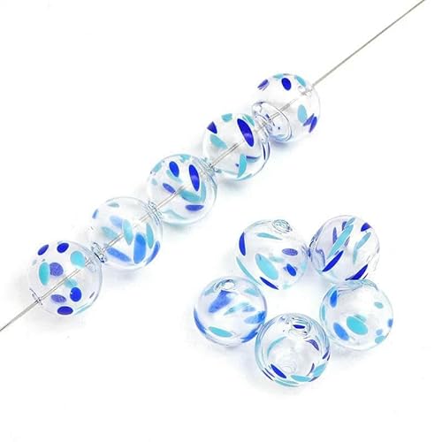 1 Stück 14/16 mm handgefertigte hohle Lampwork-Glasperlen, runder Kugelanhänger für DIY-Windglocken, Schmuckherstellung, Armband, Ohrringzubehör-14,0 mm_d 1 Stück 14/16 mm handgefertigte hohle Lampwork-Glasperlen, runder Kugelanhänger für DIY-Windglocken, Schmuckherstellung, Armband, Ohrringzubehör-14,0 mm_d von GJUYTD
