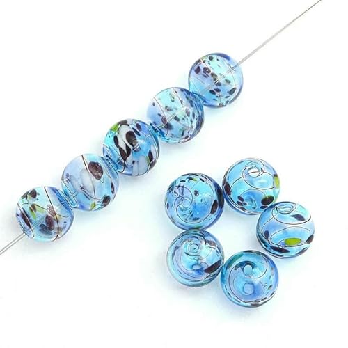 1 Stück 14/16 mm handgefertigte hohle Lampwork-Glasperlen, runder Kugelanhänger für DIY-Windglocken, Schmuckherstellung, Armband, Ohrringzubehör-14,0 mm_f 1 Stück 14/16 mm handgefertigte hohle Lampwork-Glasperlen, runder Kugelanhänger für DIY-Windglocken, Schmuckherstellung, Armband, Ohrringzubehör-14,0 mm_f von GJUYTD
