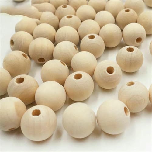 10 12 16 18 20 25 mm natürliche Holzperlen, glatte, runde, lose Abstandsperlen für die Schmuckherstellung, DIY-Handgefertigtes Zubehör, 18 mm, 30 Stück von GJUYTD