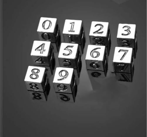 10 Stück/Los 7 x 7 mm antikes Silber überzogene quadratische Zahlen-Alphabet-Perlen-Charms für DIY-Schmuckherstellungsbefunde - gemischt 0-9 10 Stück/Los 7 x 7 mm antikes Silber überzogene quadratische Zahlen-Alphabet-Perlen-Charms für DIY-Schmuckherstellungsbefunde - gemischt 0-9 von GJUYTD
