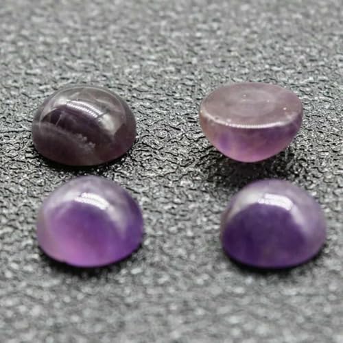 10 Stück/Los Naturstein-Cabochon-Perlen mit flacher Rückseite, 4 6 8 10 12 14 mm, für DIY-Ringe, Ohrringe, Halsketten, Schmuckherstellung, Amethyst, 12 mm von GJUYTD
