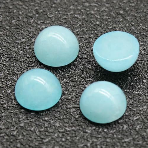 10 Stück/Los Naturstein-Cabochon-Perlen mit flacher Rückseite, 4 6 8 10 12 14 mm, für DIY-Ringe, Ohrringe, Halsketten, Schmuckherstellung, Himmelblauer Chalcedon, 12 mm von GJUYTD