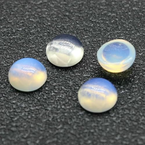10 Stück/Los Naturstein-Cabochon-Perlen mit flacher Rückseite, 4 6 8 10 12 14 mm, für DIY-Ringe, Ohrringe, Halsketten, Schmuckherstellung, Opal, 12 mm von GJUYTD