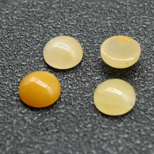 10 Stück/Los Naturstein-Cabochon-Perlen mit flacher Rückseite, 4 6 8 10 12 14 mm, für DIY-Ringe, Ohrringe, Halsketten, Schmuckherstellung, Topas, 10 mm von GJUYTD