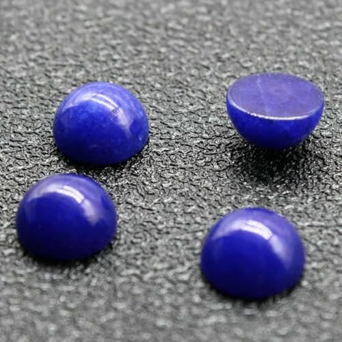 10 Stück/Los Naturstein-Cabochon-Perlen mit flacher Rückseite, 4 6 8 10 12 14 mm, für DIY-Ringe, Ohrringe, Halsketten, Schmuckherstellung, blauer Chalcedon, 10 mm von GJUYTD