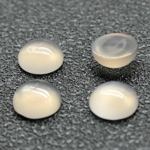 10 Stück/Los Naturstein-Cabochon-Perlen mit flacher Rückseite, 4 6 8 10 12 14 mm, für DIY-Ringe, Ohrringe, Halsketten, Schmuckherstellung, grauer Achat, 6 mm von GJUYTD