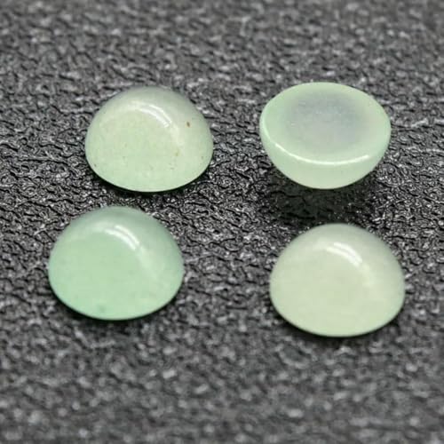 10 Stück/Los Naturstein-Cabochon-Perlen mit flacher Rückseite, 4 6 8 10 12 14 mm, für DIY-Ringe, Ohrringe, Halsketten, Schmuckherstellung, grüner Aventurin, 8 mm von GJUYTD