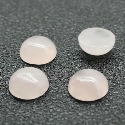 10 Stück/Los Naturstein-Cabochon-Perlen mit flacher Rückseite, 4 6 8 10 12 14 mm, für DIY-Ringe, Ohrringe, Halsketten, Schmuckherstellung, hellrosa Kristall, 14,0 mm von GJUYTD