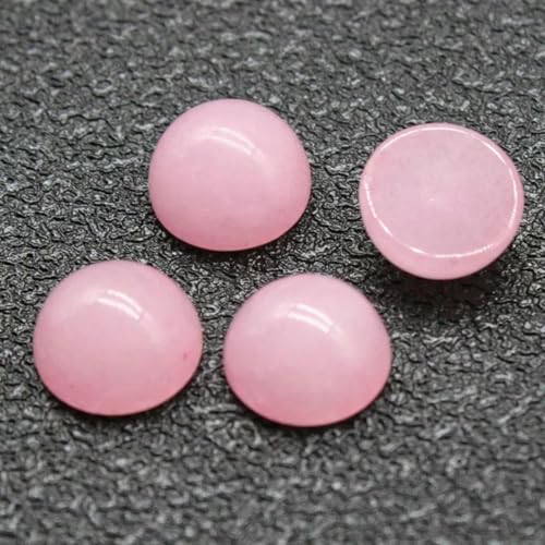 10 Stück/Los Naturstein-Cabochon-Perlen mit flacher Rückseite, 4 6 8 10 12 14 mm, für DIY-Ringe, Ohrringe, Halsketten, Schmuckherstellung, rosa Chalcedon, 10 mm von GJUYTD