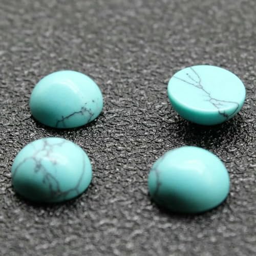 10 Stück/Los Naturstein-Cabochon-Perlen mit flacher Rückseite, 4 6 8 10 12 14 mm, für DIY-Ringe, Ohrringe, Halsketten, Schmuckherstellung, türkis, 4,0 mm von GJUYTD