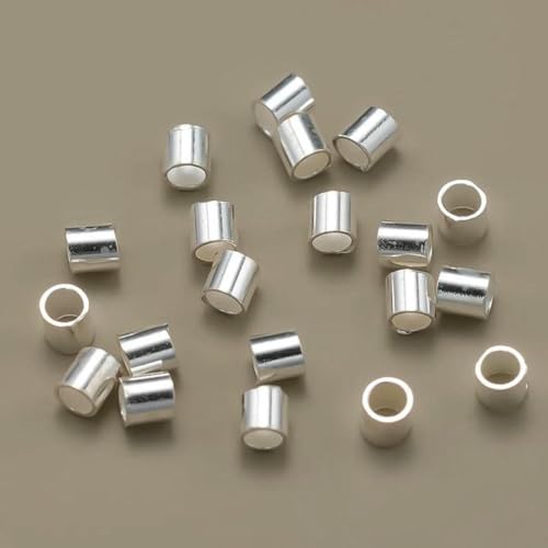 10 Stück 925 Sterling Silber Hypoallergen Lose Quetschperlen Stopper für Armband Halskette Schmuckherstellung-Silber-2mm 10 Stück 925 Sterling Silber Hypoallergen Lose Quetschperlen Stopper für Armband Halskette Schmuckherstellung-Silber-2mm von GJUYTD