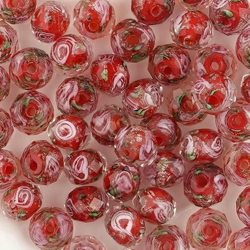 10 Stück Neue europäische bunte Murano-Glasperlen, Anhänger für Mädchen, DIY-Armbänder, Armreifen, Damenschmuck, rot, 12 mm, 10 Stück 10 Stück Neue europäische bunte Murano-Glasperlen, Anhänger für Mädchen, DIY-Armbänder, Armreifen, Damenschmuck, rot, 12 mm, 10 Stück von GJUYTD
