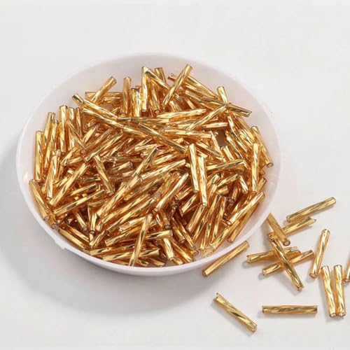 10 g/Packung Silber/Gold Röhrenperle 2 x 9 mm Twist Bugles Glasperlen DIY Armband Halsband Halskette Schmuckherstellung Zubehör-Gold-2 x 4,0 mm 300 Stück 10 g/Packung Silber/Gold Röhrenperle 2 x 9 mm Twist Bugles Glasperlen DIY Armband Halsband Halskette Schmuckherstellung Zubehör-Gold-2 x 4,0 mm 300 Stück von GJUYTD